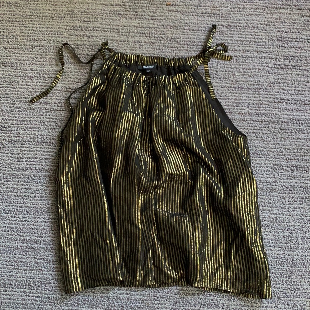 Gold and Black Madewell Blouse